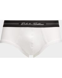 Dolce & Gabbana - Jersey Stretch Logo Script Briefs - Lyst