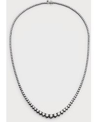 Neiman Marcus - 18k White Gold Necklace With Graduated Diamonds - Lyst