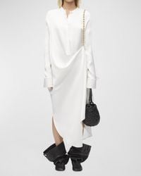 Loewe - Silk Long Shirtdress With Chain Drape Detail - Lyst