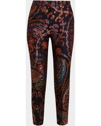 Etro - Paisley Silk Brocade Slim-Fit Pants - Lyst
