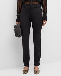 Brunello Cucinelli - Tropical Wool Straight-Leg Tailored Trousers With Slit - Lyst