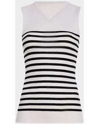 KHAITE - Renato V-Neck Striped Tank Top - Lyst