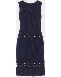 MILLY - Beaded Fringe Knit Shell Mini Dress - Lyst