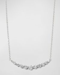 Memoire - White Gold Round 11-diamond Necklace, 18"l - Lyst