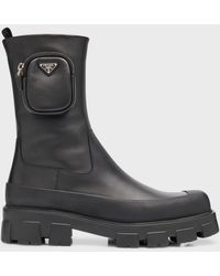 Prada - Monolith Chelsea Boot With Pouch - Lyst