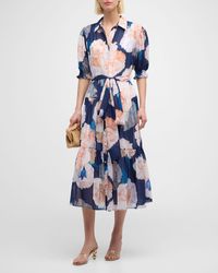 LEO LIN - Ellie Tiered Floral-print Midi Shirtdress - Lyst