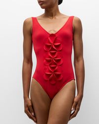 Karla Colletto - Tess V-Neck Silent Underwire One-Piece Swimsuit - Lyst