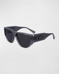 Ferragamo - Capsule Gancini Rectangle Sunglasses - Lyst