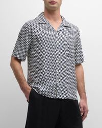 Onia - Geometric-print Short-sleeve Camp Shirt - Lyst