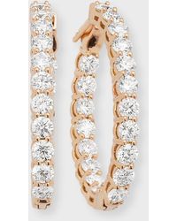 Neiman Marcus - Large Diamond Hoop Earrings In 18k Rose Gold - Lyst