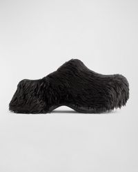 Balenciaga - Crocs Mules In Fake Fur - Lyst