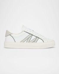 Moncler - Monaco 2 Low-Top Glitter Leather Sneakers - Lyst