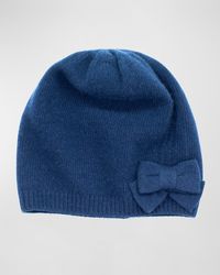 Portolano - Jersey Knit Bow Slouch Cashmere Beanie - Lyst