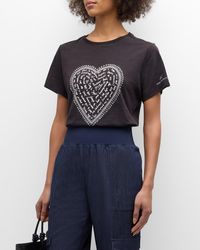 Cinq À Sept - Rhinestone Love Letter Heart Short-Sleeve T-Shirt - Lyst