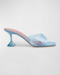 AMINA MUADDI - Lupita Denim Effect Slide Mule Sandals - Lyst