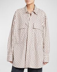 Amiri - Logo Striped Double-Pocket Workwear Shirt - Lyst