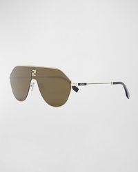 Fendi - Ff Match Metal Shield Sunglasses - Lyst