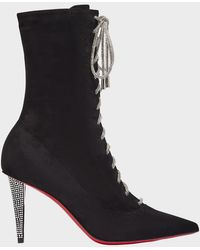 Christian Louboutin - Astrid Suede Lace-Up Sole Booties - Lyst