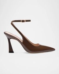 Stuart Weitzman - 85Mm Vinnie Patent Leather Ankle-Strap Pumps - Lyst