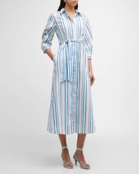 Marella - Jutta Striped 3/-Sleeve Midi Shirtdress - Lyst