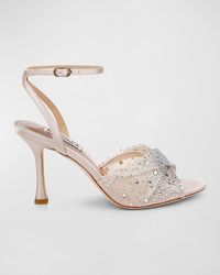 Badgley Mischka - Cameryn Embellished Mesh Ankle-Strap Sandals - Lyst