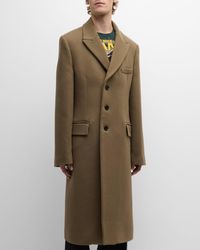 Burberry - Solid Wool Overcoat - Lyst