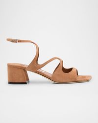Jimmy Choo - Azilia 45 Suede Strappy Sandals - Lyst