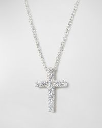 Roberto Coin - 18k Small Diamond Cross Pendant Necklace - Lyst