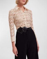 Anne Fontaine - Amazone Button-Down Floral Lace Shirt - Lyst