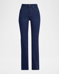 Veronica Beard - Crosbie Straight-Leg Jeans With Patch Pockets - Lyst