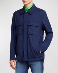 Kiton - Technical Wool Concealed-Zip Shirt Jacket - Lyst