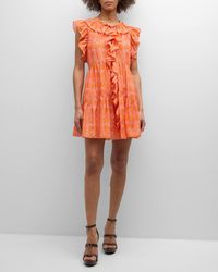 Cinq À Sept - Letitia Summer Waves Cotton Silk Mini Dress - Lyst