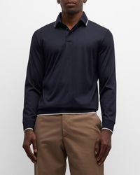 Loro Piana - Wool Polo Shirt With Tipping - Lyst