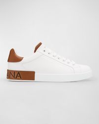 Dolce & Gabbana - Portofino Calfskin Low-Top Sneakers - Lyst