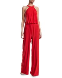 Jay Godfrey Anselm Halter-neck Column Gown W/ Keyhole Front - Red