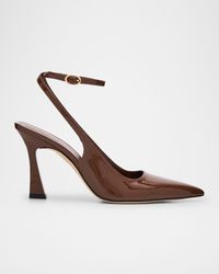 Stuart Weitzman - Vinnie Patent Leather Ankle-Strap Pumps - Lyst