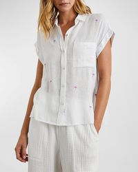 Rails - Whitney Palm Tree Embroidered Button-Front Shirt - Lyst
