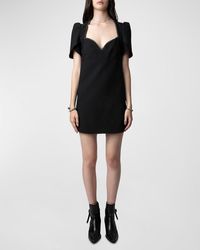 Zadig & Voltaire - Roxelle Embellished Crepe Mini Dress - Lyst