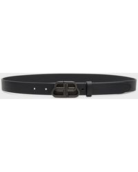 Balenciaga - Bb Leather Thin Belt - Lyst