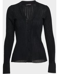 Anine Bing - Matheo Fitted Rib Cardigan - Lyst