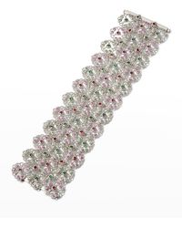 Alexander Laut - White Gold Ruby, Pink Sapphire And Tsavorite Flower Lace Bracelet - Lyst