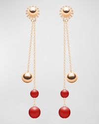 Piaget - Possession 18k Rose Gold Diamond And Carnelian Drop Earrings - Lyst