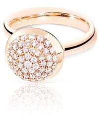 Tamara Comolli - Bouton Large 18k Rose Gold Pave Diamond Dome Ring, Size 7/54 - Lyst