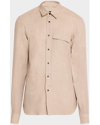 Kiton - Linen Snap-Front Overshirt - Lyst