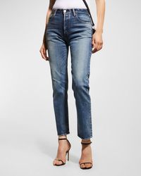 Moussy - Farwell Cropped Slim-Straight Jeans - Lyst