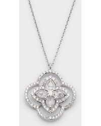 64 Facets - 18k White Gold Diamond Blossom Pendant - Lyst