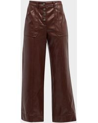 Cinq À Sept - Benji Cropped Wide-Leg Faux-Leather Pants - Lyst