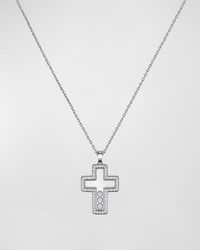 Chopard - Happy Diamonds 18k White Gold Cross Pendant Necklace - Lyst