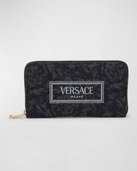 Versace - Zip Jacquard Embroidered Long Wallet - Lyst