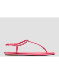 Rene Caovilla - Diana Crystal T-Strap Flat Sandals - Lyst